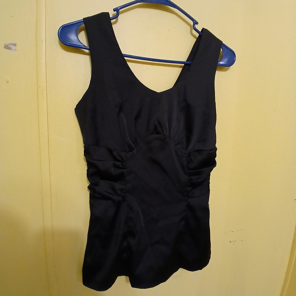 Moon River Black Satin Top